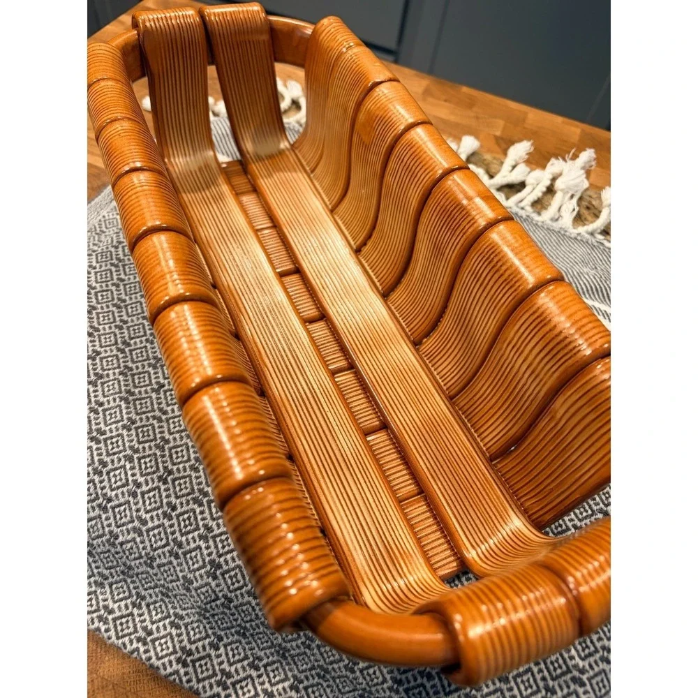 Lainate Ceramic Faux Bamboo Basket Large Brown Good